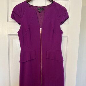 Purple Ted Baker dress in size small with rose gold hardware